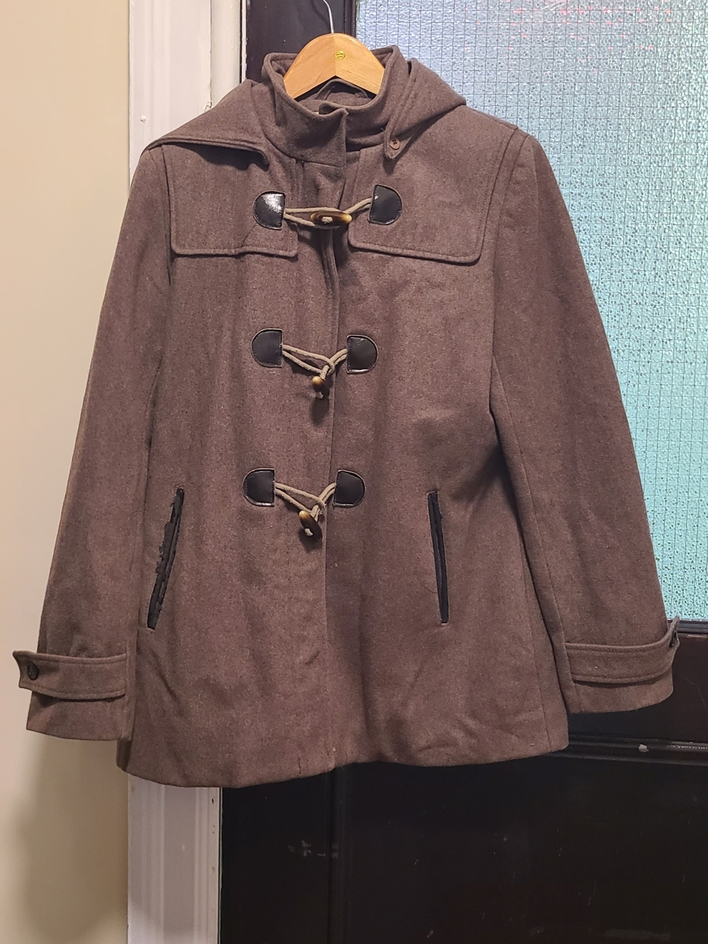 Esprit Brown Hooded Toggle Coat